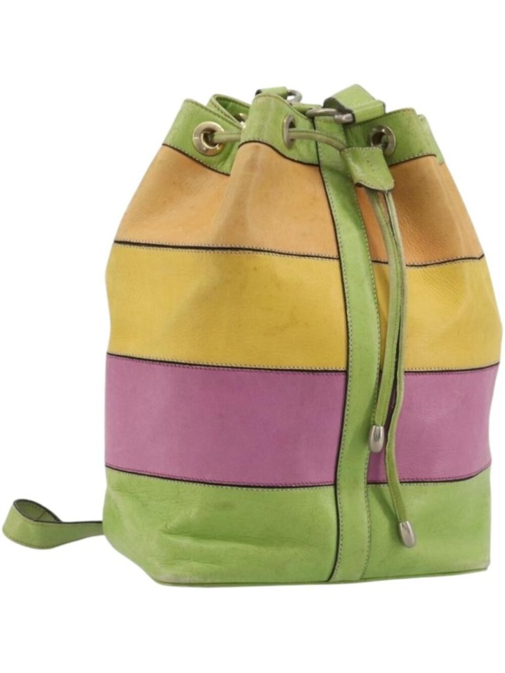 CELINE Shoulder Bag Leather Multicolor Silver